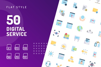 Digital Service Flat Icons