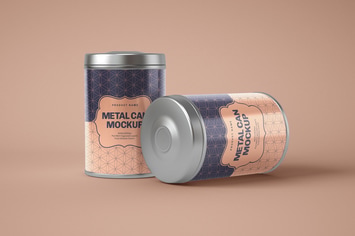 Glossy Round Tin Box Mockup
