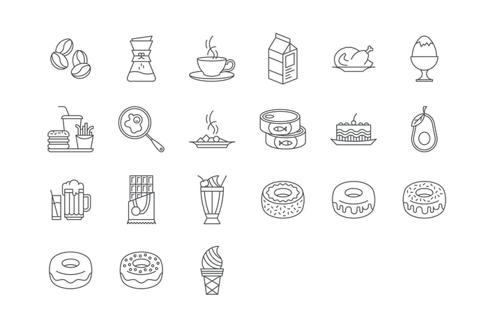 21 Food and Drinks Icons