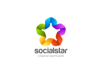 Logo Star Colorful Infinite Loop Ribbon design