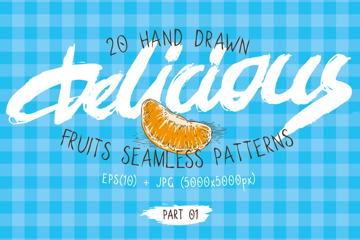 Fruits Seamless Patterns Set