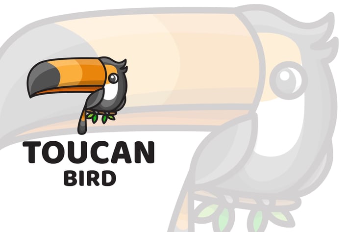 Toucan Bird Cute Logo Template