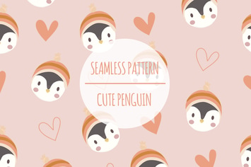 Cute Penguin – Seamless Pattern