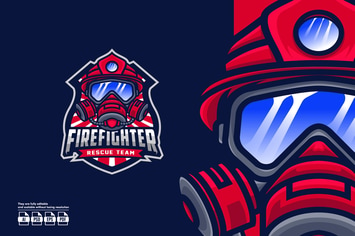 Firefighter Esport Logo Template