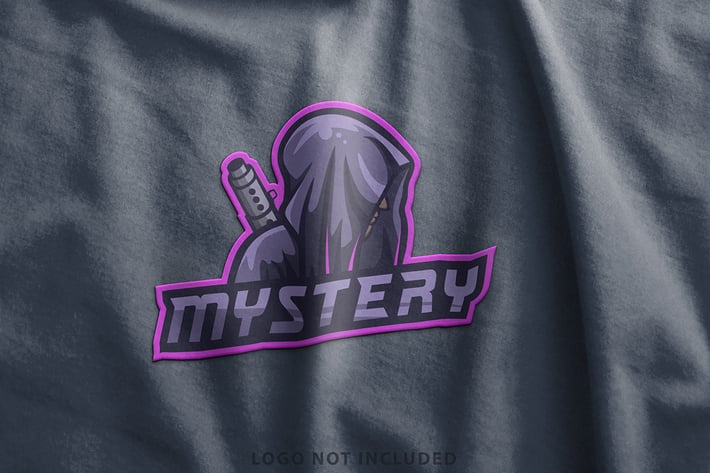 Realistic esport logo on t-shirt mockup