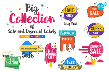 Sale Discount Styled Badges and Banners