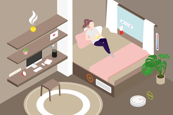 Smart Home Livingroom Isometric Illustration