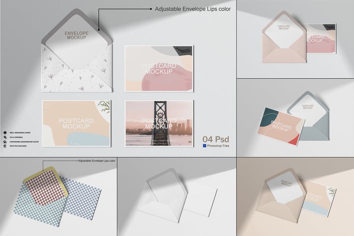 Envelope and Postcard Mockups