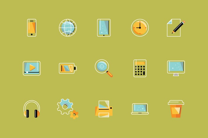 White Contour Icons