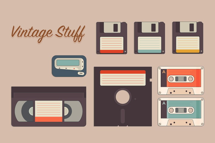 Vintage storage icon