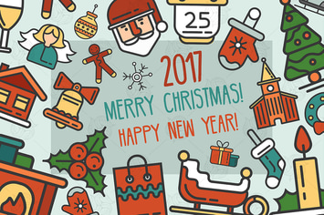 Merry Christmas & Happy New Year Postcard