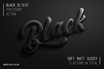 3D Black Photoshop Action