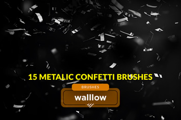 Metallic confetti photoshop digital brushes