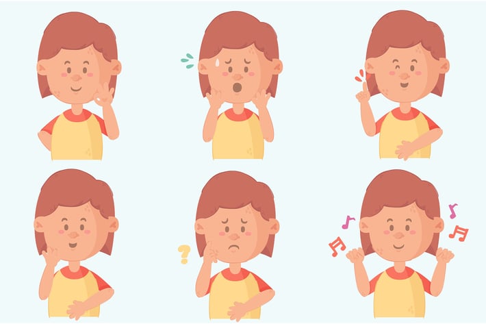 Various Poses of Girls Illustration Set