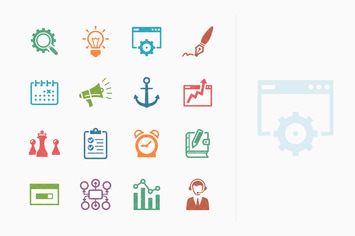Colored SEO & Internet Marketing Icons - Set 5