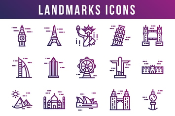 World Landmarks Icons