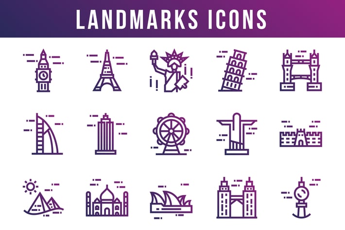 World Landmarks Icons