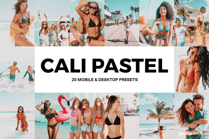 20 Cali Pastel Lightroom Presets and LUTs