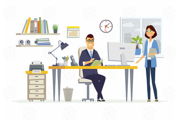 Office Meeting - vector illustration
