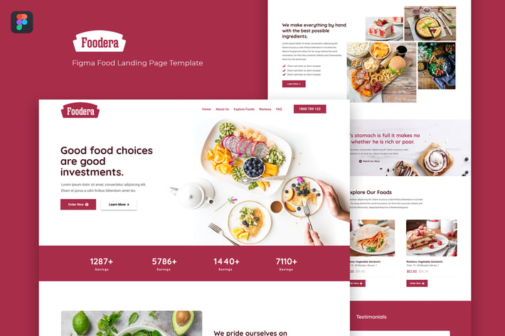 Foodera — Figma Food Landing Page Template