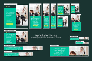 Psychologist Therapy Banners Ad