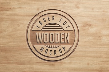 Logo Mock Ups  Wood Style