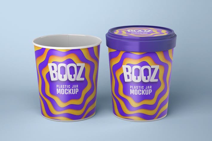 Realistic Ice Cream Cups Mockup