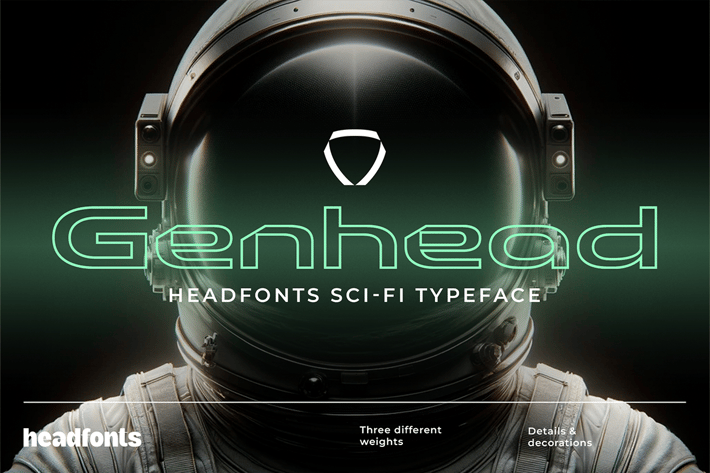 Genhead Outline Futuristic Font
