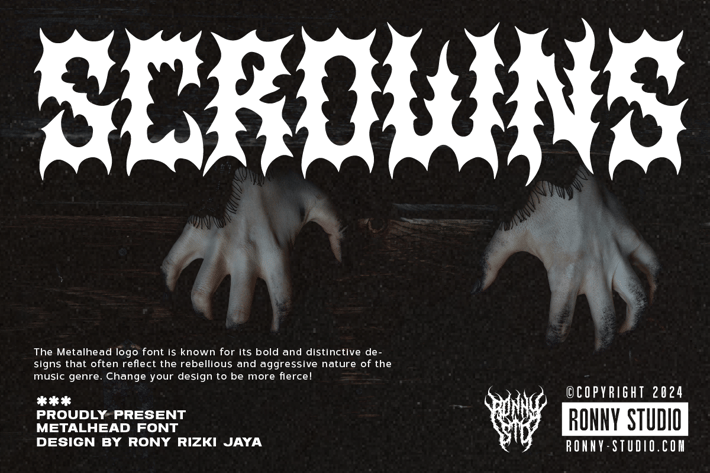 Scrowns - Metalhead Font