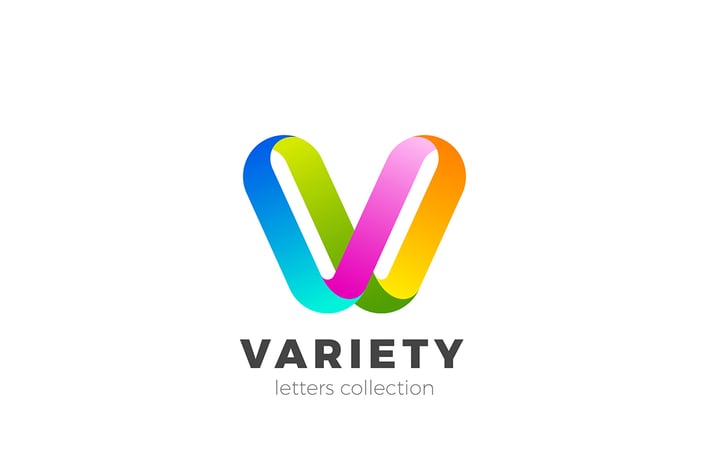 Letter V Logo design 3D Ribbon style