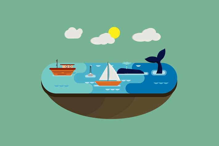 Ocean Flat Landscape - Illustration BG