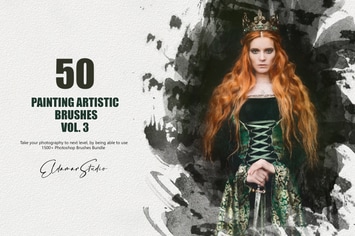 50 Painting Artistic Brushes - Vol. 3