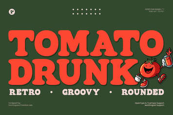 Tomato Drunk - Retro Groovy Serif