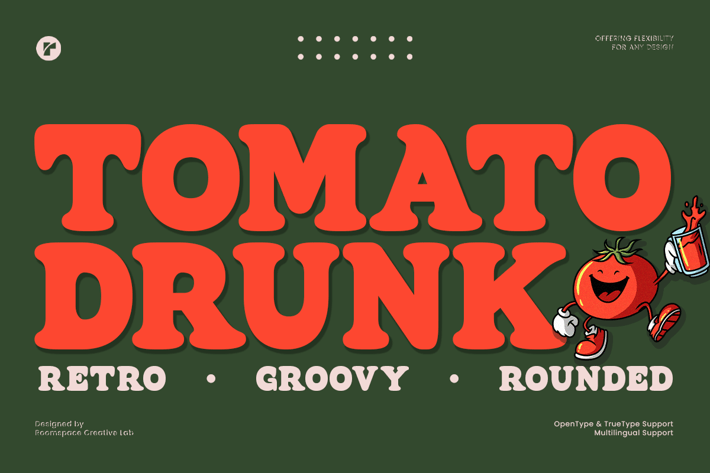 Tomato Drunk - Retro Groovy Serif