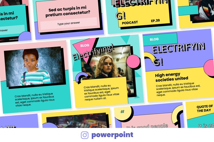 Vibrant 90s - Instagram Powerpoint Template