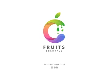 Fruit form Letter Colorful Logo
