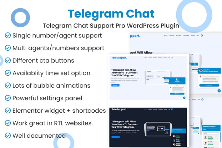 Telegram Chat Support Pro WordPress Plugin