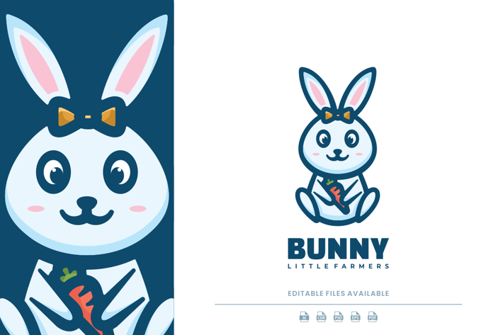 Cute Bunny Cartoon Logo