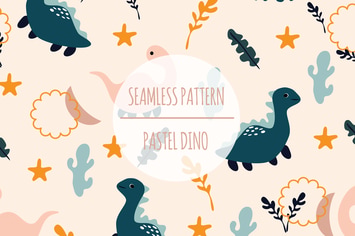 Pastel Dino – Seamless Pattern