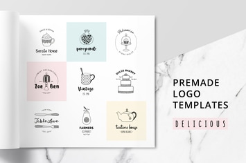 DELICIOUS Premade Logo Set