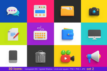 icons pack 3D style Universal Friendly