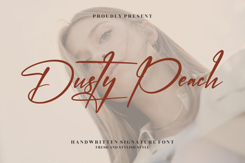 Dusty Peach Handwritten Signature Font