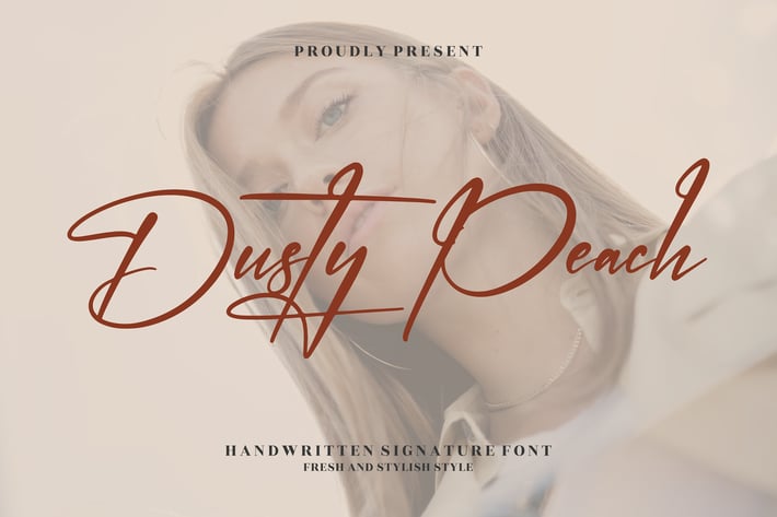 Dusty Peach Handwritten Signature Font