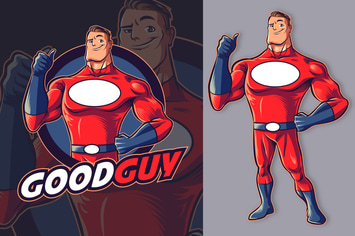 Retro Cartoon Comic Superhero Logo
