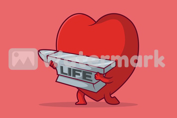 Heart lifting a weight 