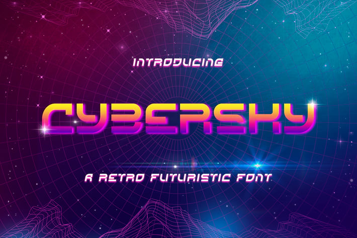 Cybersky - a Retro Futuristic Font