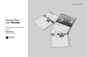 Vertical Post Card Mockup