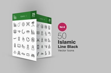 50 Islamic Line Icons