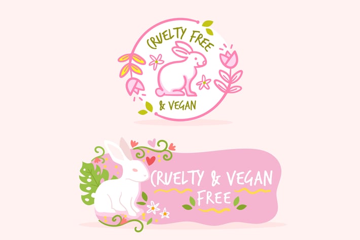 Hand Drawn Cruelty Vegan Free Badges