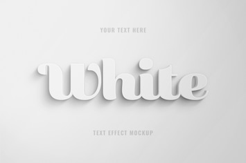White 3D Text Effect